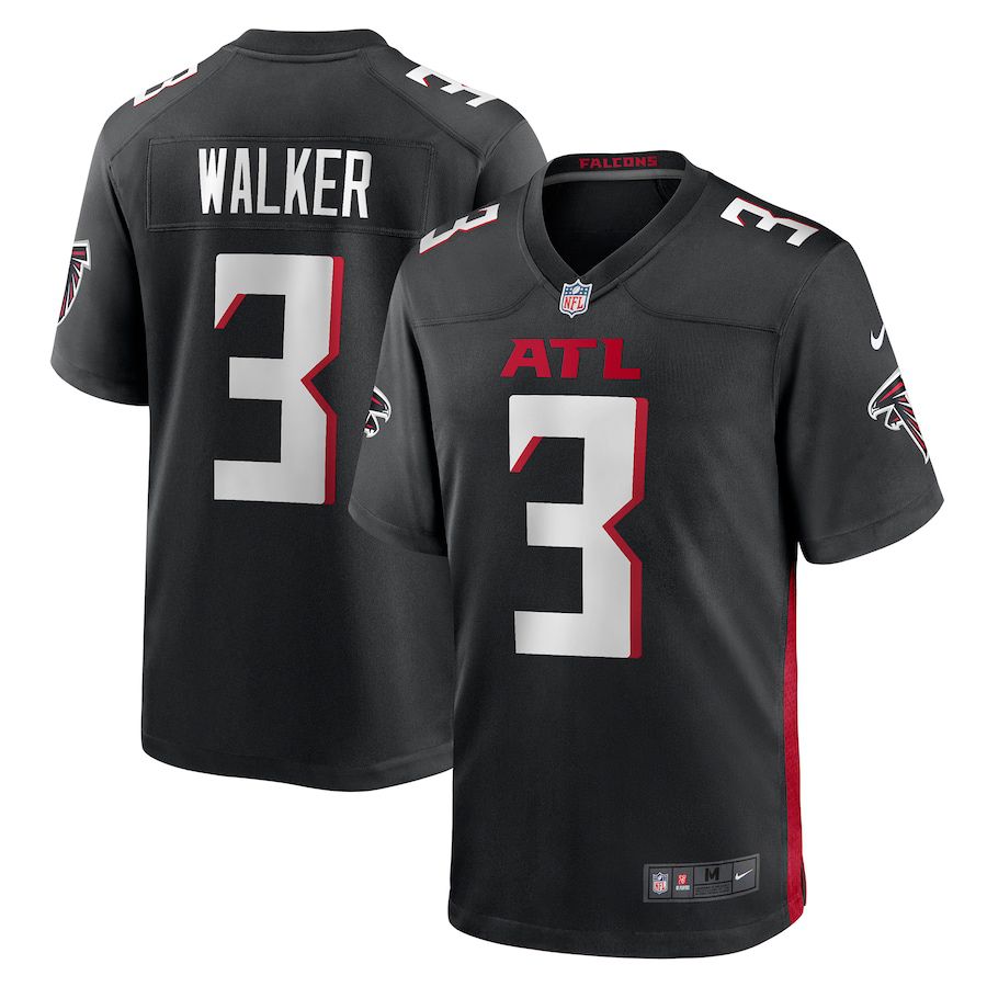 Men Atlanta Falcons 3 Mykal Walker Nike Black Game Player NFL Jersey